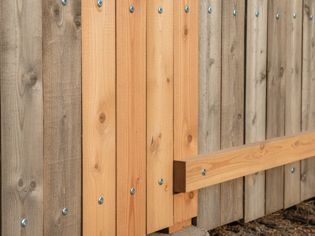 Fence Repair detail work by a licensed fence contractor in Boulevard, CA